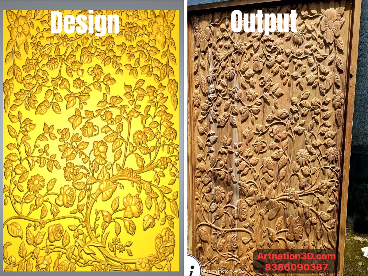 Decorative 3D relief model for CNC carving